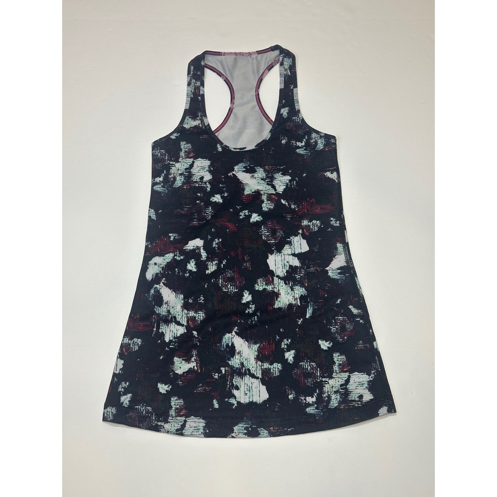 Lululemon Cool Racerback Tank Top Static Blossom Multi Black Mint Berry Size 4